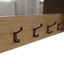 Hemsworth Rustic Oak  Wall Coat Rack with Mirror 80 x 15 x 50 cm