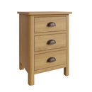 Hemsworth Rustic Oak  Bedside Table with 3 Drawers 42 x 35 x 58 cm