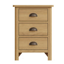 Hemsworth Rustic Oak  Bedside Table with 3 Drawers 42 x 35 x 58 cm