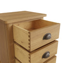Hemsworth Rustic Oak  Bedside Table with 3 Drawers 42 x 35 x 58 cm
