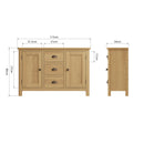 Hemsworth Rustic Oak  Sideboard Large 115 x 34 x 80 cm