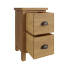 Hemsworth Rustic Oak  Bedside Table with 2 Drawers 35 x 32 x 58 cm