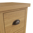 Hemsworth Rustic Oak  Bedside Table with 2 Drawers 35 x 32 x 58 cm