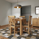 Hemsworth Rustic Oak  Fixed Top Table 75 x 75 x 78 cm