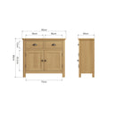 Hemsworth Rustic Oak  Sideboard 90 x 34 x 80 cm