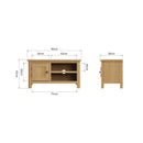 Hemsworth Rustic Oak  TV Unit 90 x 38 x 45 cm