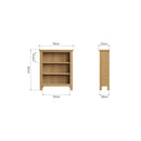 Hemsworth Rustic Oak  Bookcase Small Wide 70 x 22 x 82 cm