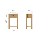 Hemsworth Rustic Oak  Telephone Table 50 x 32 x 75 cm