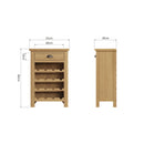 Hemsworth Rustic Oak  Wine Cabinet 55 x 30 x 80 cm