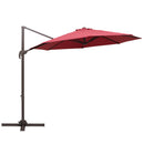 Outsunny Outdoor Market Patio Umbrella with Crank, Tilt, and 8 Ribs Wine Red