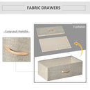 HOMCOM Fabric Chest of Drawers Storage Unit 58x29x103cm - White