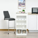 HOMCOM Kitchen Bar Table with Side Shelves - White & Grey