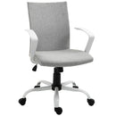 Vinsetto Home Office Linen Chair Swivel Computer Desk Task Chair, Light Grey