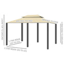 Outsunny Metal Gazebo 4m x 3(m)  Beige