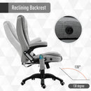 Vinsetto Heated Massage Recliner Office Chair Ergonomic Gaming Heated Home Office Padded  Linen-Feel Fabric & Swivel Base Light Grey Executive Reclining w/ Heating Points Relaxing Headrest