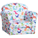 HOMCOM Children's Armchair Kids Sofa Tub Chair Seat Cartoon Flannel Wooden