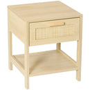 HOMCOM Nightstand Bedside Table End Table Storage Organizer W/ Drawer Shelf