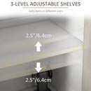 HOMCOM Sideboard Storage Cabinet for Living Room with Adjustable Shelves White