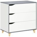 HOMCOM Chest of Drawers, 3 Drawer Unit Storage Organiser for Bedroom, White