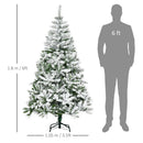 HOMCOM Christmas Tree Snow Flocked 6'