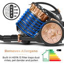 Tower Vacuum Cleaner Multi Cyclonic Cylinder Pet Cylinder Rose Gold 700W 2L