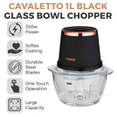 Tower Cavaletto 350W 1 Litre Glass Mini Chopper - Black