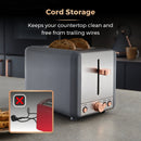 Tower Cavaletto 2 Slice Stainless Steel Toaster - Grey