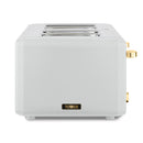 Tower Cavaletto 4 Slice Stainless Steel Toaster - White