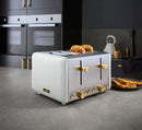 Tower Cavaletto 4 Slice Stainless Steel Toaster - White