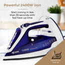 Tower CeraGlide 2400W Cord Cordless Steam Iron - Blue