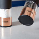 Tower Rose Gold Electric Salt and Pepper Mill -  Black