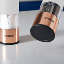 Tower Rose Gold Electric Salt and Pepper Mill -  White