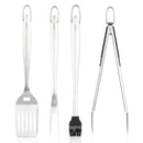 Tower 4 Piece BBQ Tools Set - Silver
