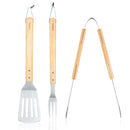 Tower 4 Piece BBQ Tools Set - Wood Storage Box