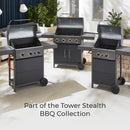 Tower Stealth 4000 Four Burner BBQ w/ Side Burner - Black