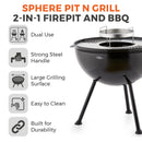 Tower Sphere BBQ Pit 'N' Grill - Black