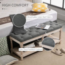 HOMCOM Vintage Shoe Benches with Top Cushion 115x40x48cm - Grey