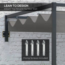 Outsunny 2 x 3(m) Wall Mounted Pergola with Retractable Sun Shade Canopy
