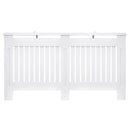 HOMCOM MDF Radiator Cover Slatted Painted Cabinet Lined Grill Modern Vertical Style Home Use 3 Sizes-White