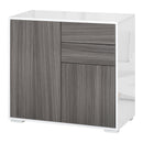 HOMCOM Side Cabinet with 2 Door Cabinet and 2 Drawer for Home Office Grey