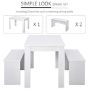 HOMCOM Bench  Dining Set - White