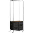 HOMCOM Hanging Clothes Rail Clothes Rack w/ 6 Fabric Drawers for Hallway Bedroom