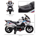 HOMCOM Kids Electric Ride On Motorcycle Bike with Training Wheels 12v - White