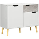 HOMCOM Modern Sideboard Storage Cabinet, Free Standing Accent Cupboard Grey