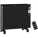 HOMCOM Convector Radiator Panel Space Heater Freestanding / Wall-mounted Black
