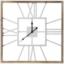 HOMCOM 60cm Silent Large Wall Clock with Roman Numeral, Non Ticking, Distressed
