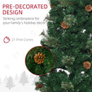HOMCOM Christmas Tree Pencil 5.5' with 21 Pine Cone