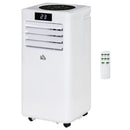 HOMCOM 9000 BTU Portable Air Conditioner for Cooling Dehumidifier Fan, Air Conditioning Unit for Room up to 18m², with Remote, 24H Timer, Window Mount Kit, R290, A Energy Efficiency