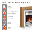 Warmlite Chester Fireplace Suite 2kw - Oak Effect
