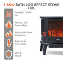 Warmlite Freestanding Electric Log Effect Stove Fire 1800W